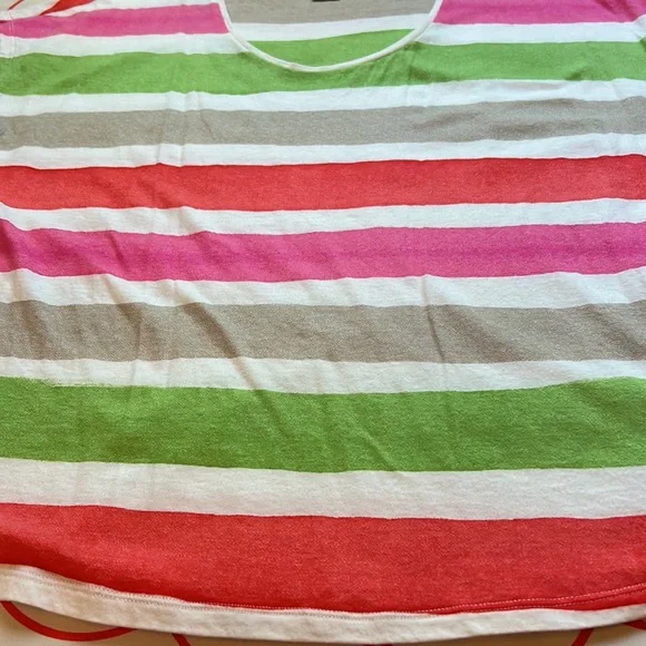 Liz Claiborne Short Sleeve Multi Colored Striped Crew Pullover T-shirt XL NWOT - Picture 4 of 6